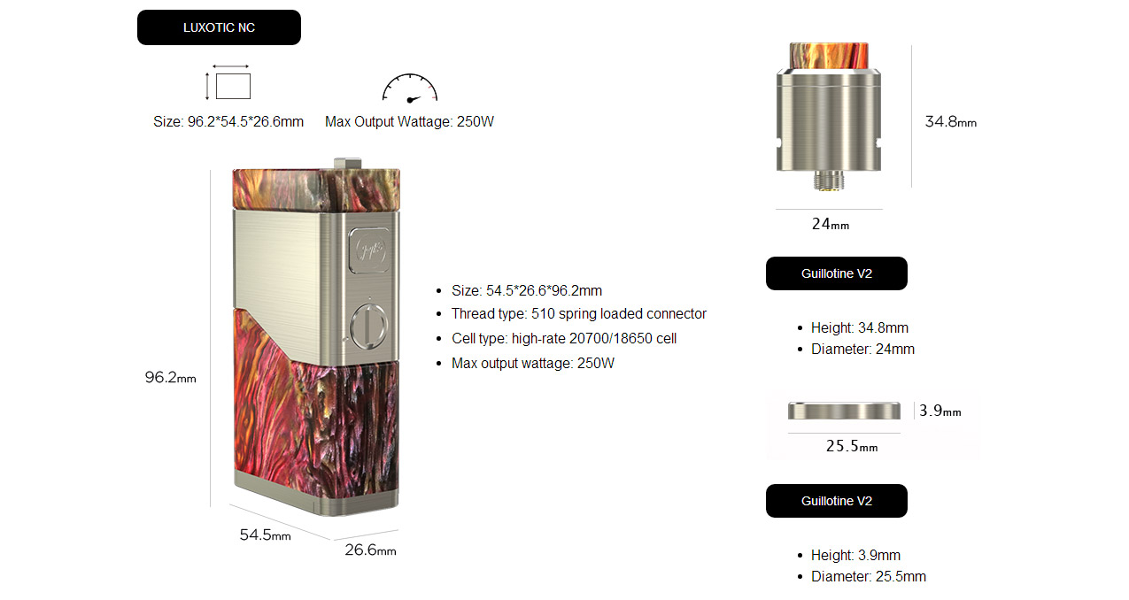 Wismec Luxotic NC 250W Mod Kit