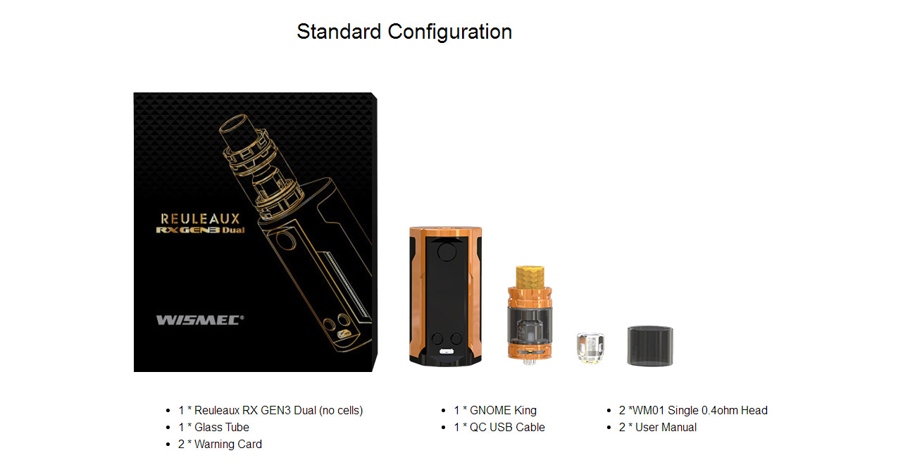 Wismec Reuleaux RX GEN3 Dual 230W Mod Kit