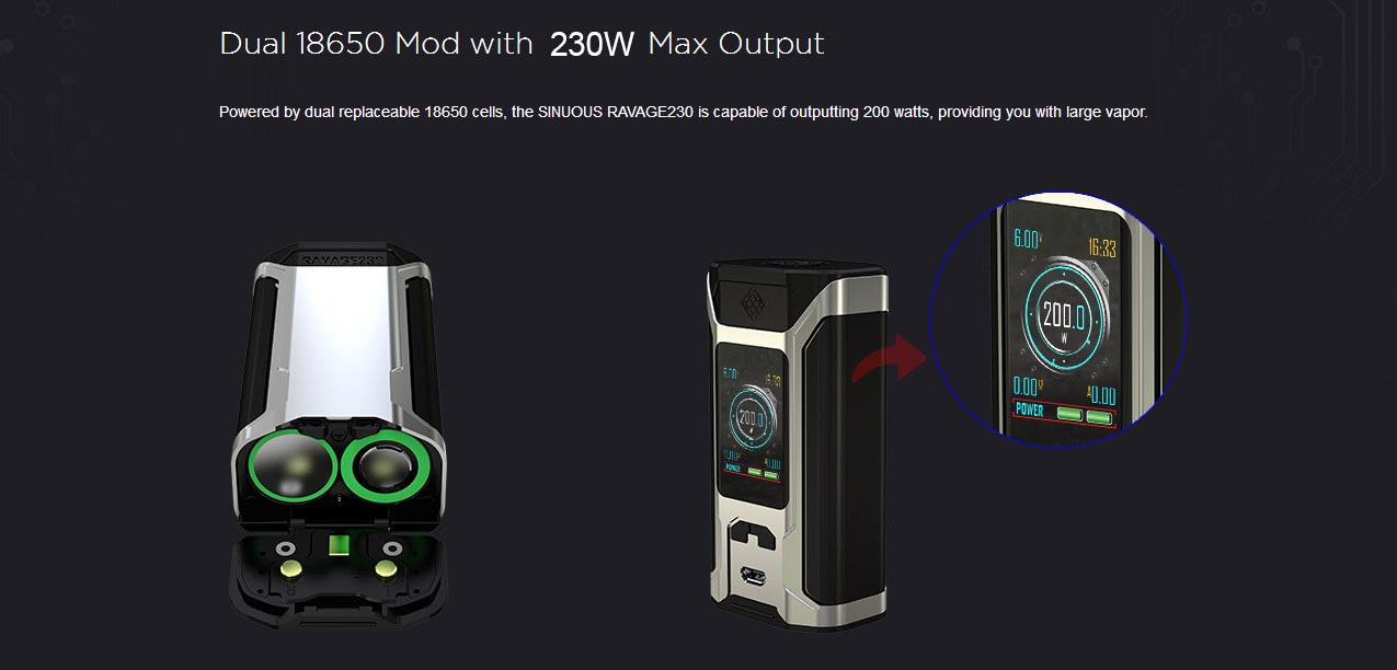 Wismec Sinuous Ravage230 230W Mod Kit