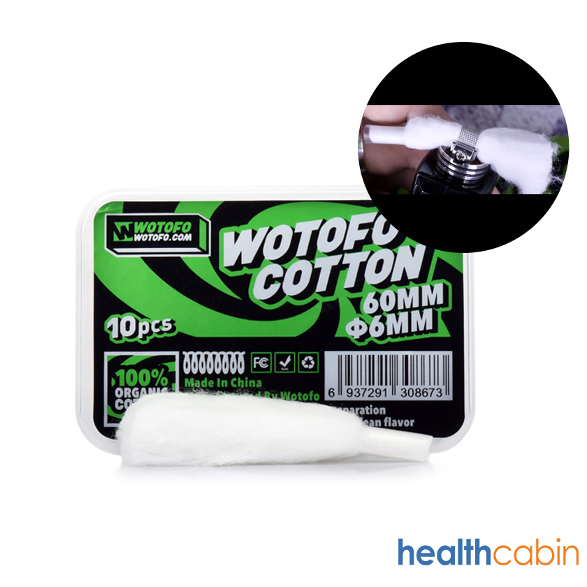 10pcs Wotofo Agleted Organic Cotton 6mm (for Profile RDA&Profile Unity RTA)