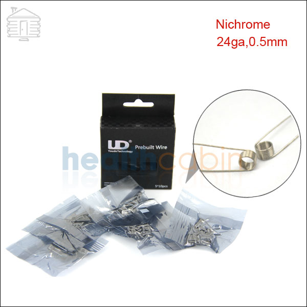 50pc UD Nichrome Prebuilt Coil (24ga,0.5mm)